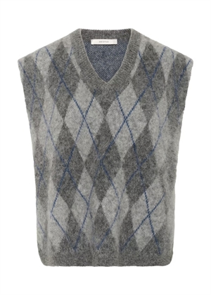 Sasi vest Check Dark Grey/Blue Gestuz 